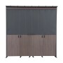 Sunjoy Gartenhaus Mambo für Outdoor Küche, 94x220 cm, anthrazit mit Holzdekor und Rollen.