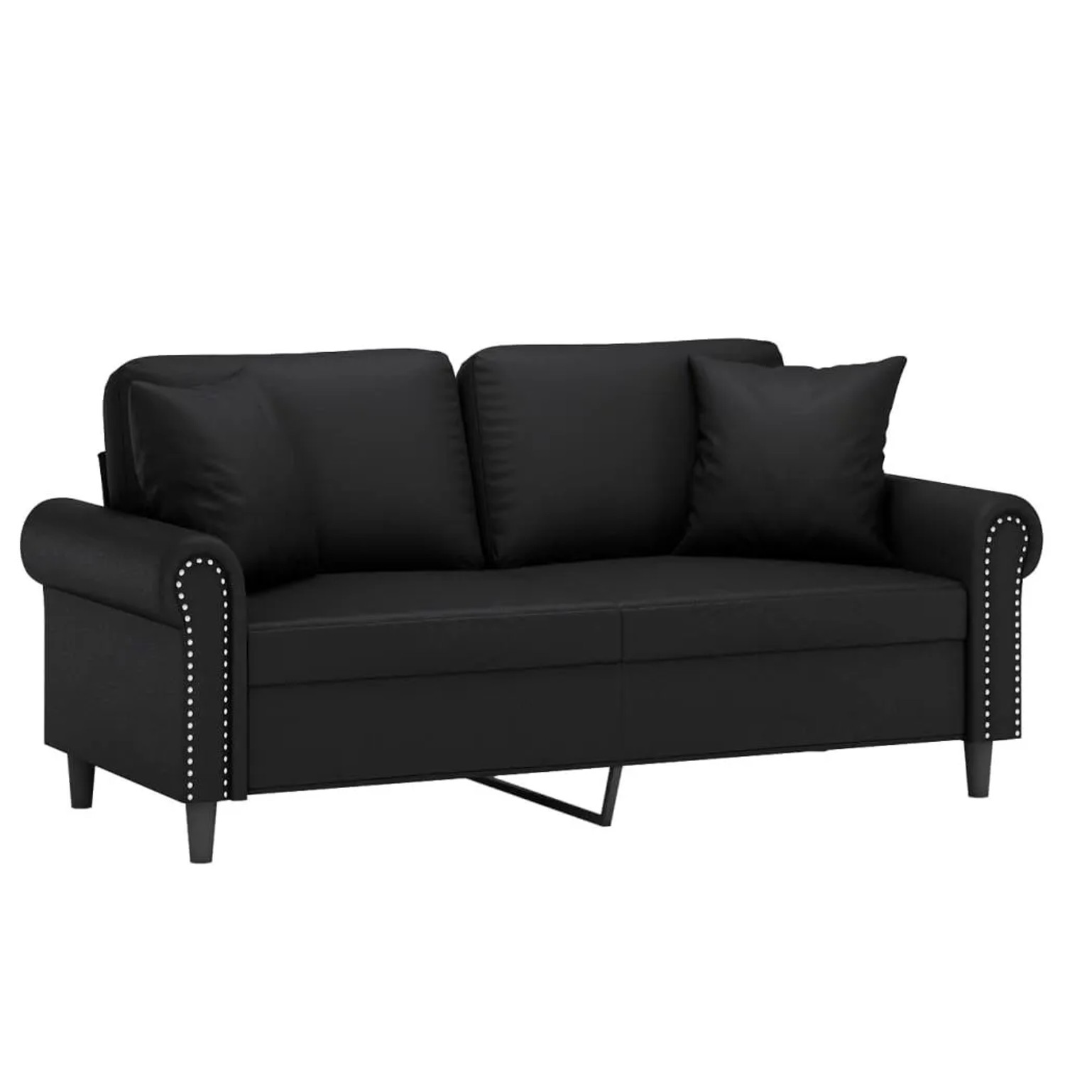 vidaXL 2-Sitzer-Sofa mit Zierkissen Schwarz 140 cm Kunstleder 3200930