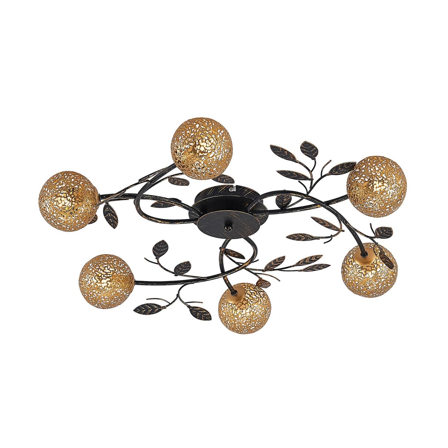 Lucande Deckenlampe Evory 9626376 Florentiner in Schwarz aus Metall 6-flamm günstig online kaufen