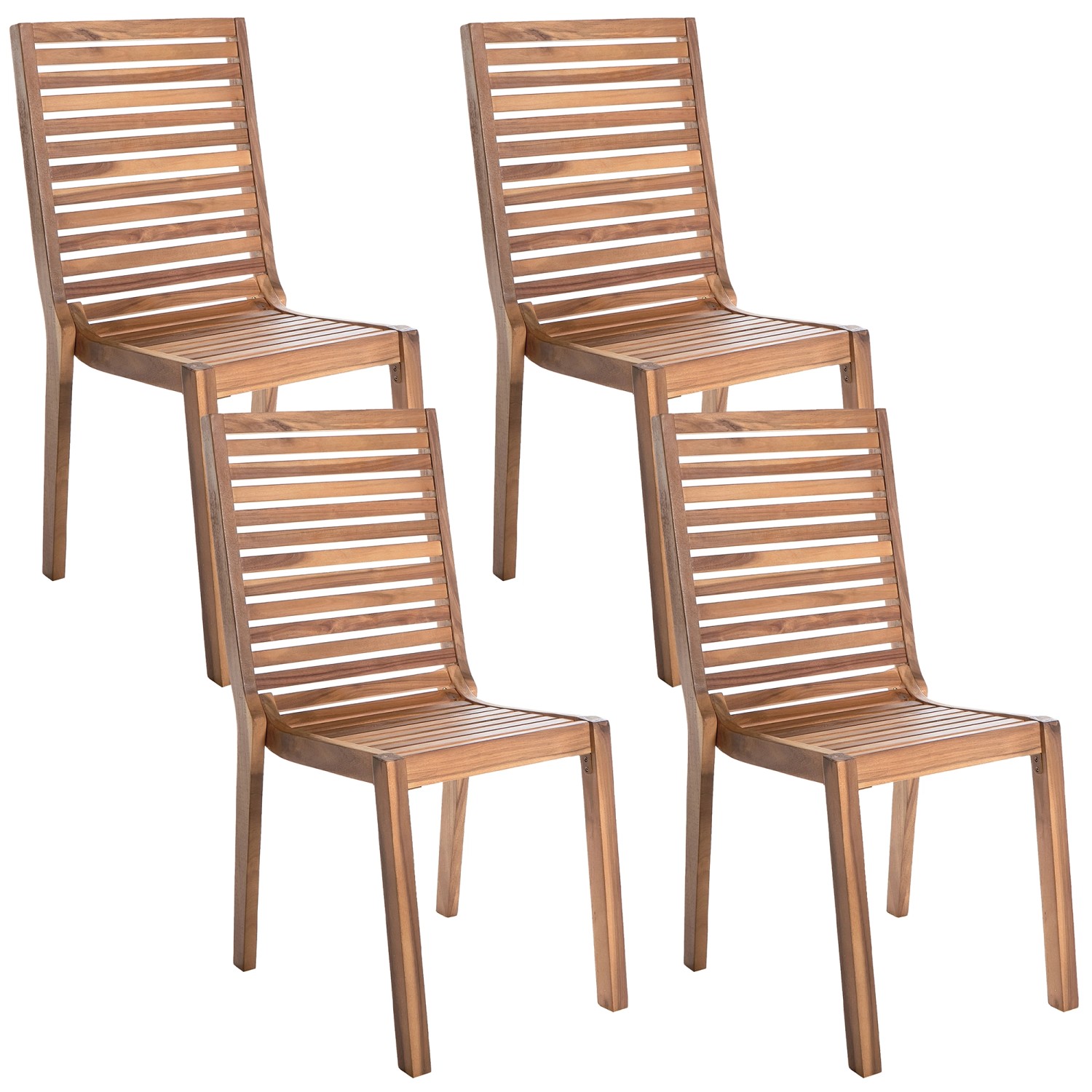 Beliani Gartenstuhl Heller Holzfarbton 57x45x93 günstig online kaufen