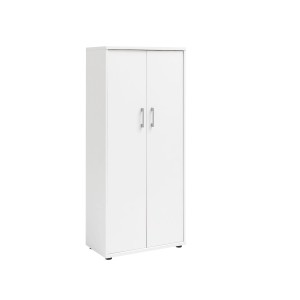 Weißer PROREGAL Aktenschrank Tiger Large mit 2 Türen und 4 Fächern.