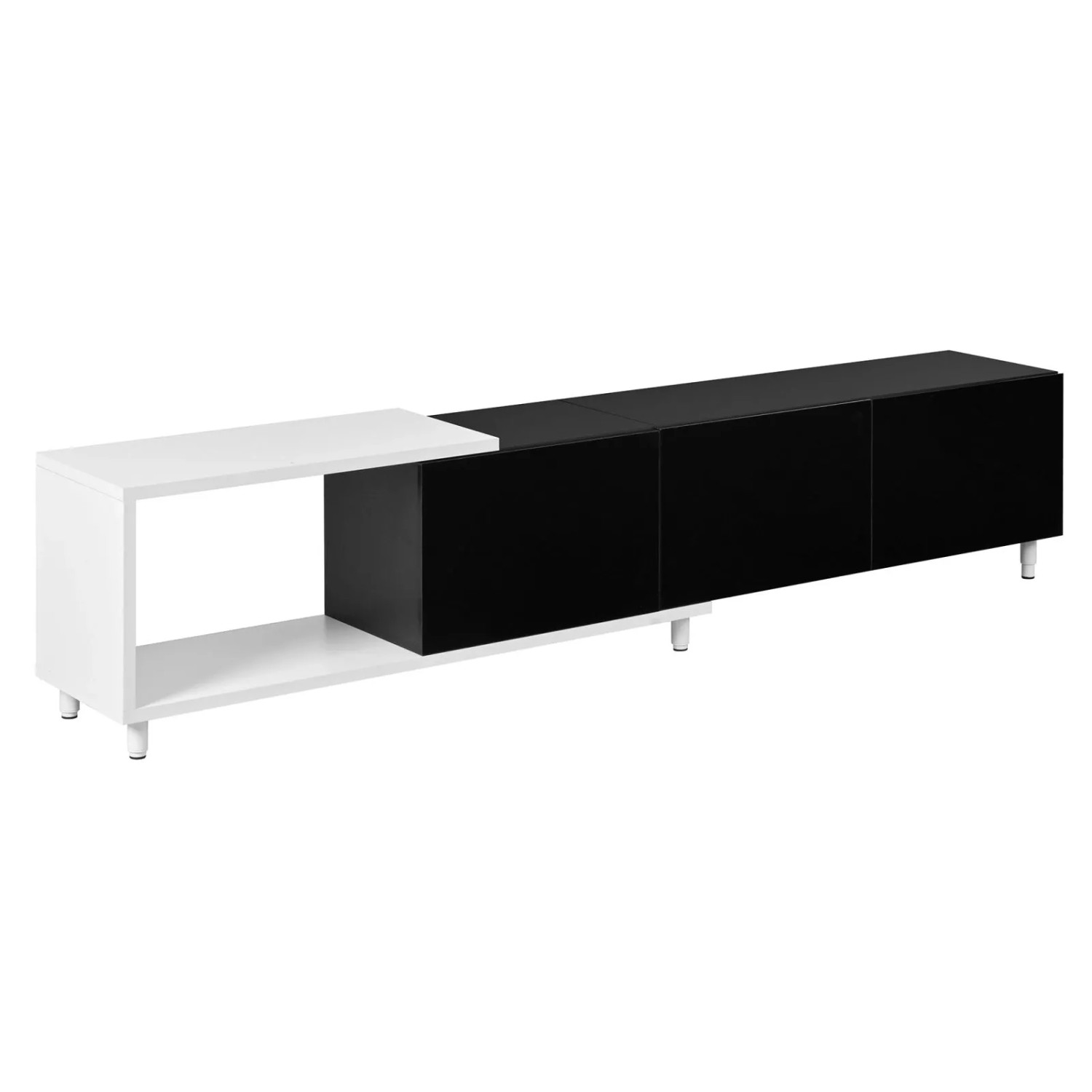 PXloue TV Schrank TV Board Ausziehbar mit Hochglanz Türen 258 x 38 x 49 cm