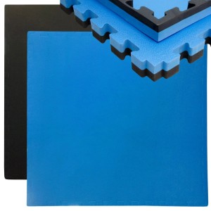 eyepower Trainingsmatte mit Rand 90 x 90 x 4 cm Blau
