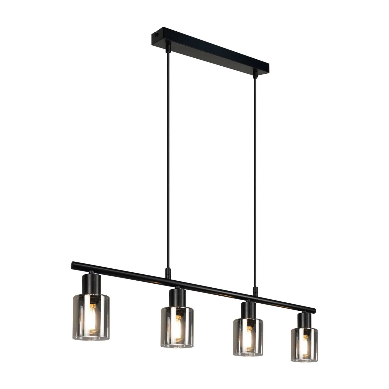NETTLIFE Pendelleuchte aus Glas L69cm Schwarz