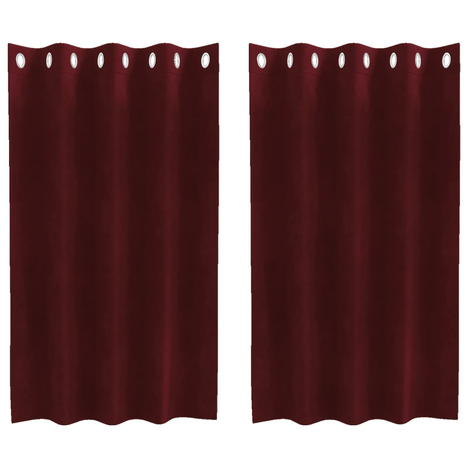 Thumbnail - vidaXL Vorhänge 2 Stk Weinrot 140 x 140 cm Samt 4107298