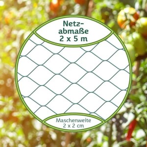 TTL GARDEN Vogelschutznetz 2x5m 20x20mm Maschenweite Laubnetz Laubschutznetz Obstbaumnetz Teichnetz Beetschutznetz