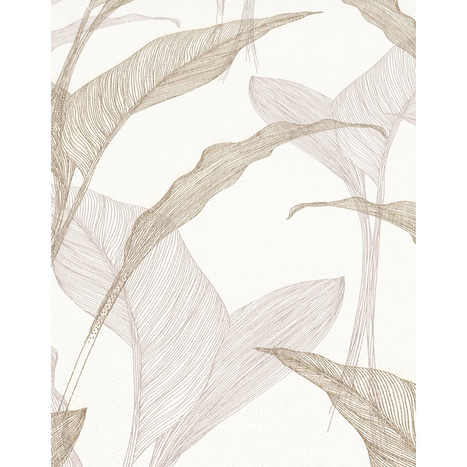 Erismann Vliestapete ELLE Decoration 2 mit Blätter-Motiv in Beige.