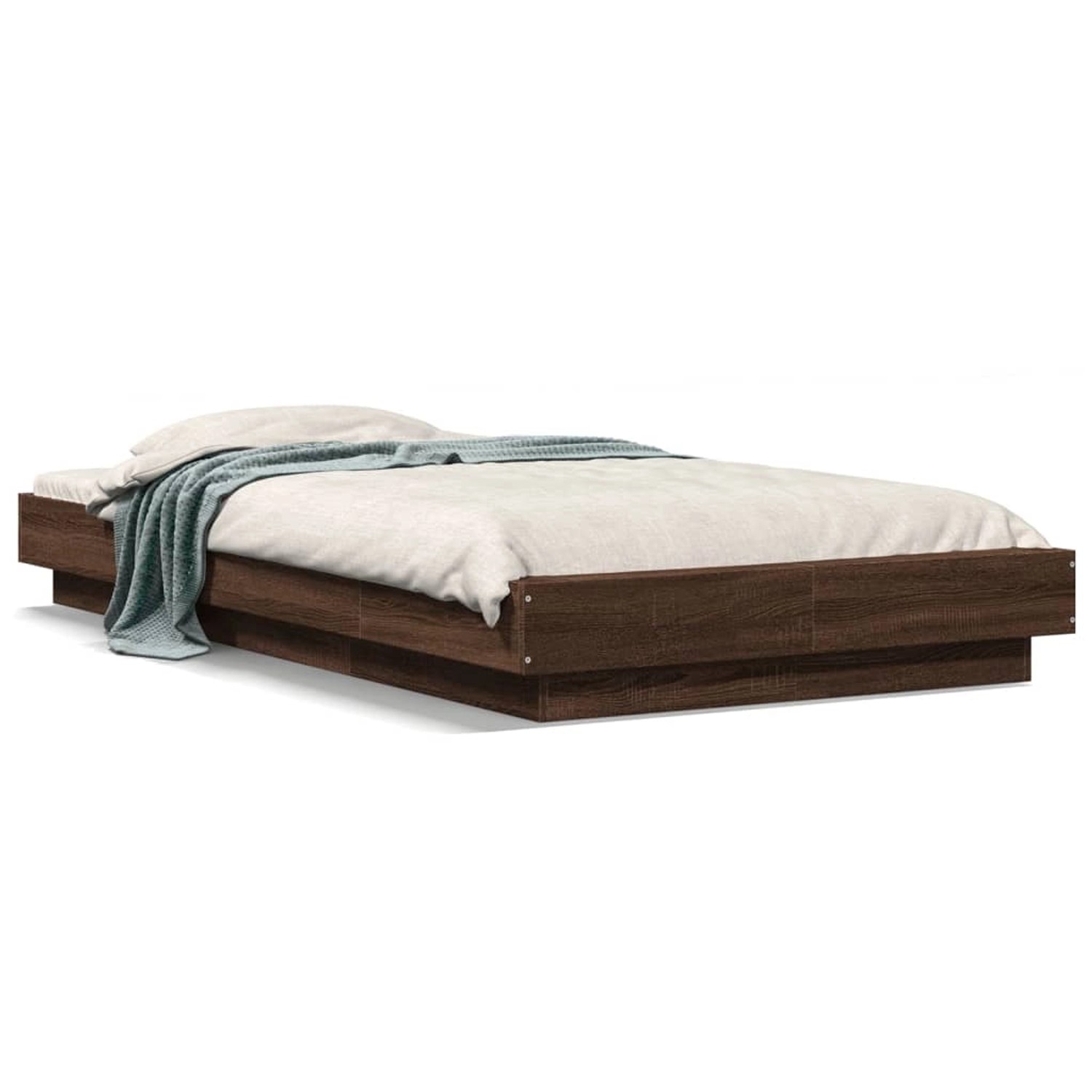 vidaXL Bettgestell Braun Eichen-Optik 90x200 cm Holzwerkstoff 3281216 günstig online kaufen