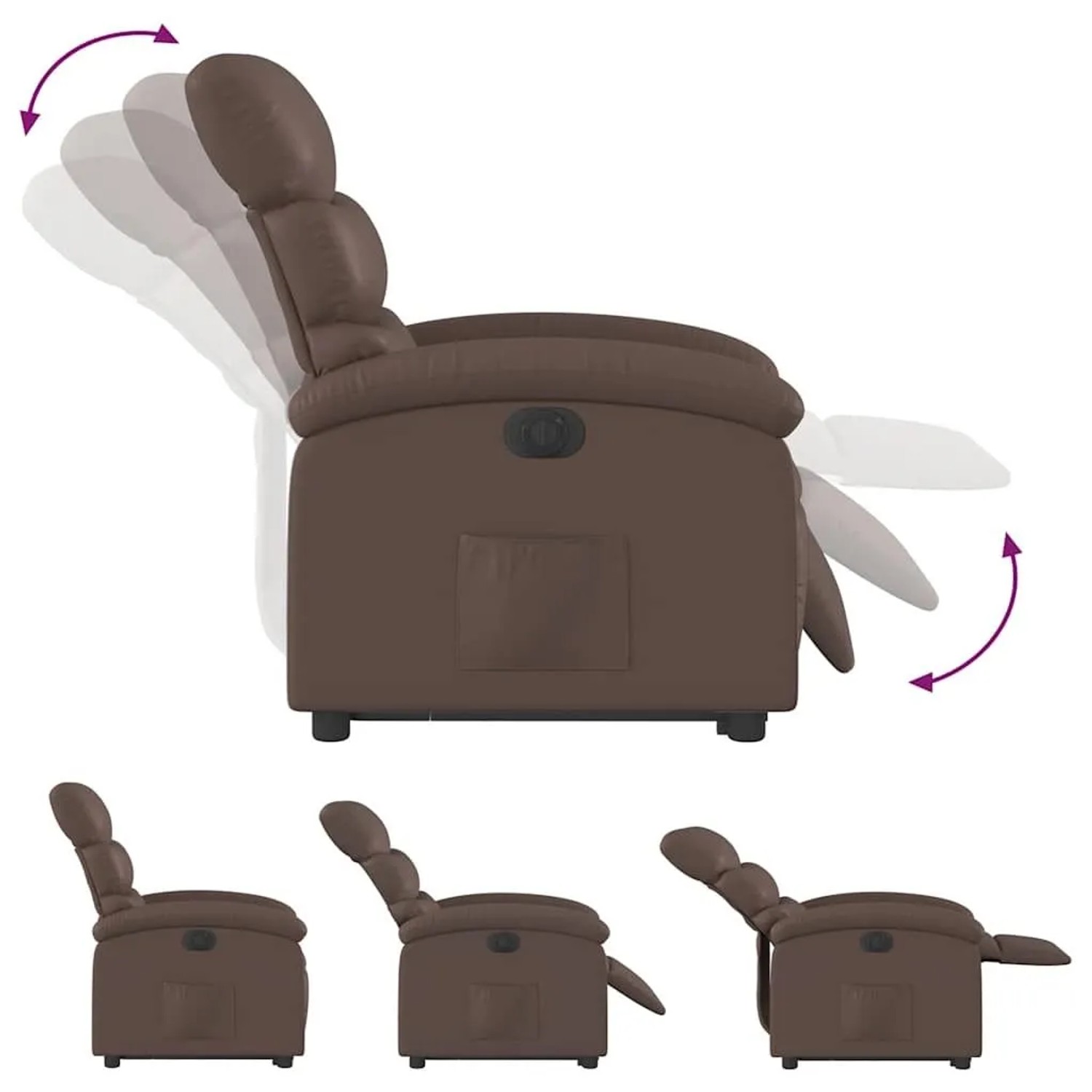 vidaXL Relaxsessel mit Aufstehhilfe Elektrisch Braun Kunstleder 3204056_7