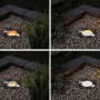 Paulmann LED-Bodeneinbaustrahler Plug & Shine, verschiedene Lichtfarben (2000K & 2700K) im Garten.