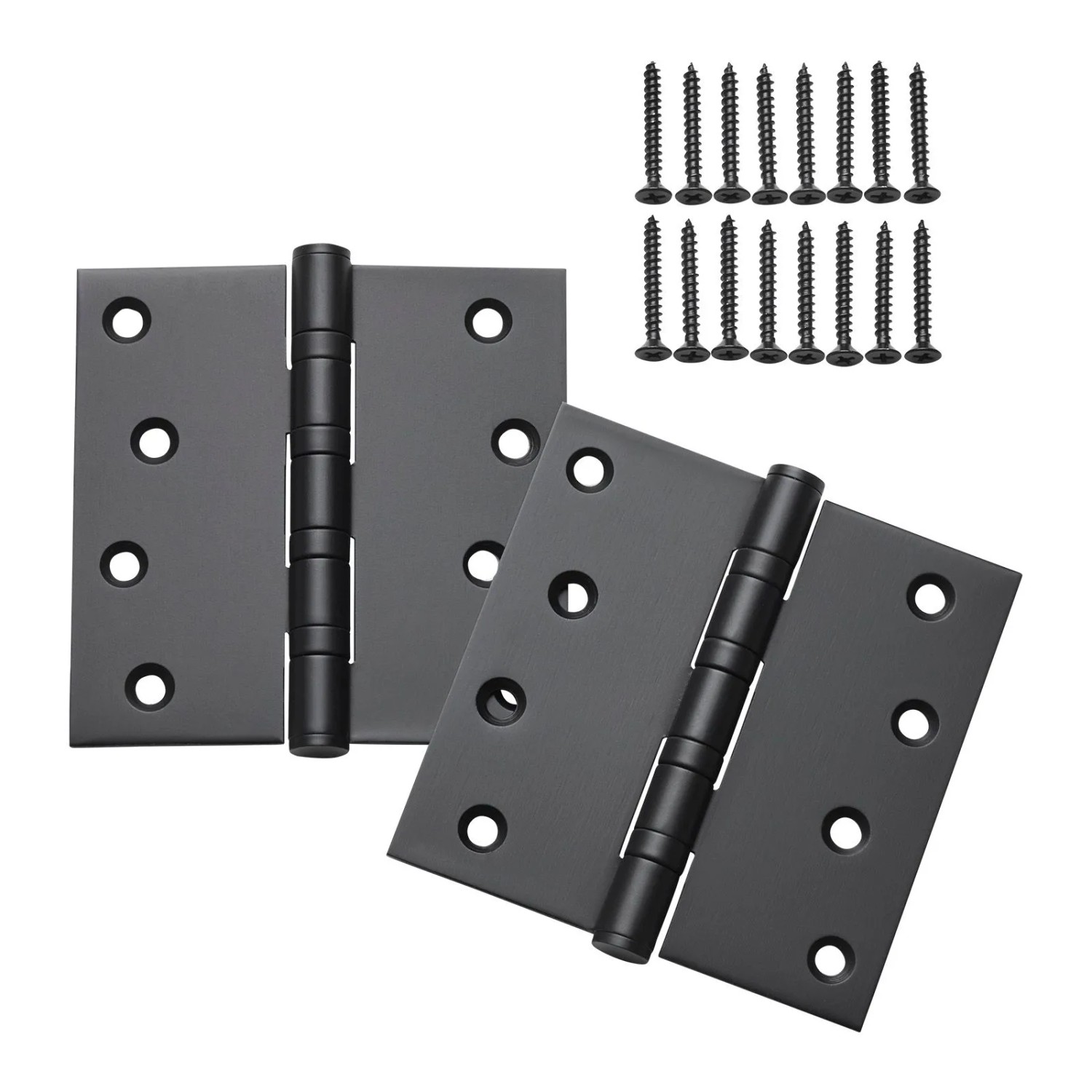 SOTECH 2 Stück Edelstahl SS304 Schwarz Türscharnier Aufschraubband 101 x 101 x 2,5 mm Tragkraft 75 Kg Kugelgelagert