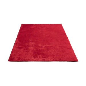 Floornovo Hochflor Teppich Rot Einfarbig 150 x 80 cm