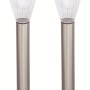 2er Set OBI LIGHTING LED Solarspieße Doria aus Edelstahl für Garten und Beet.