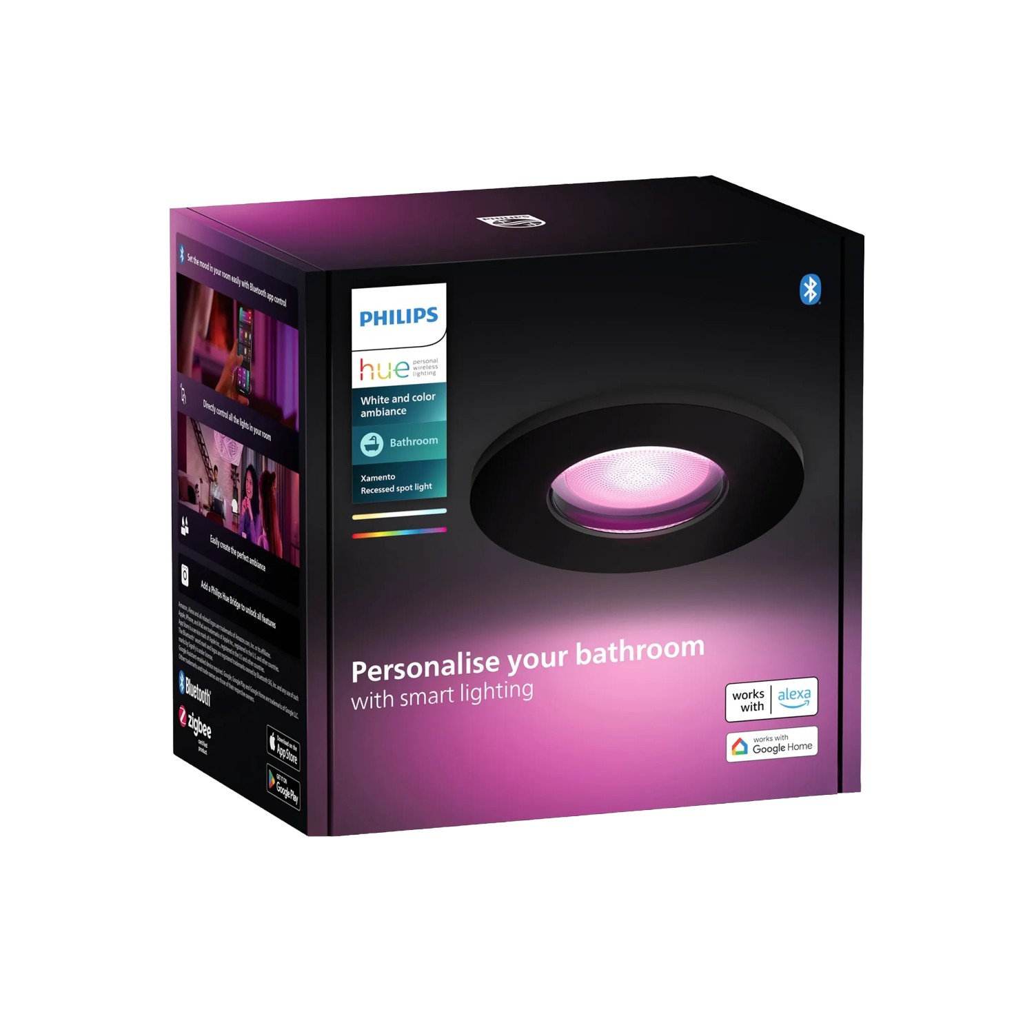 Philips Hue Smart-Einbauspot Xamento White & Color Ambiance Schwarz 1er Pack