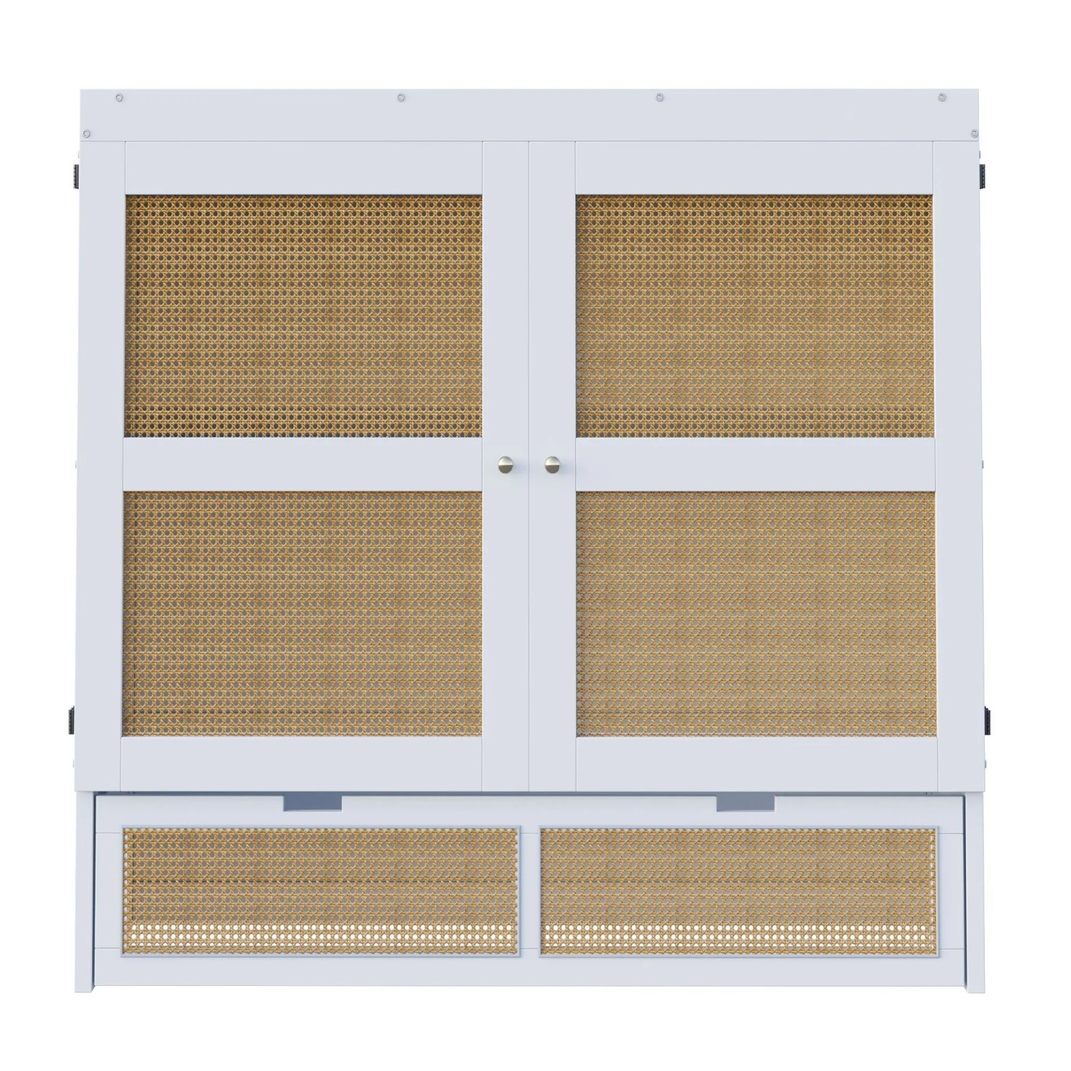 okwish Schrankbett 140x200cm mit Stauraumschubladen Wandbett Jugendzimmer Weiß ohne Matratze_7