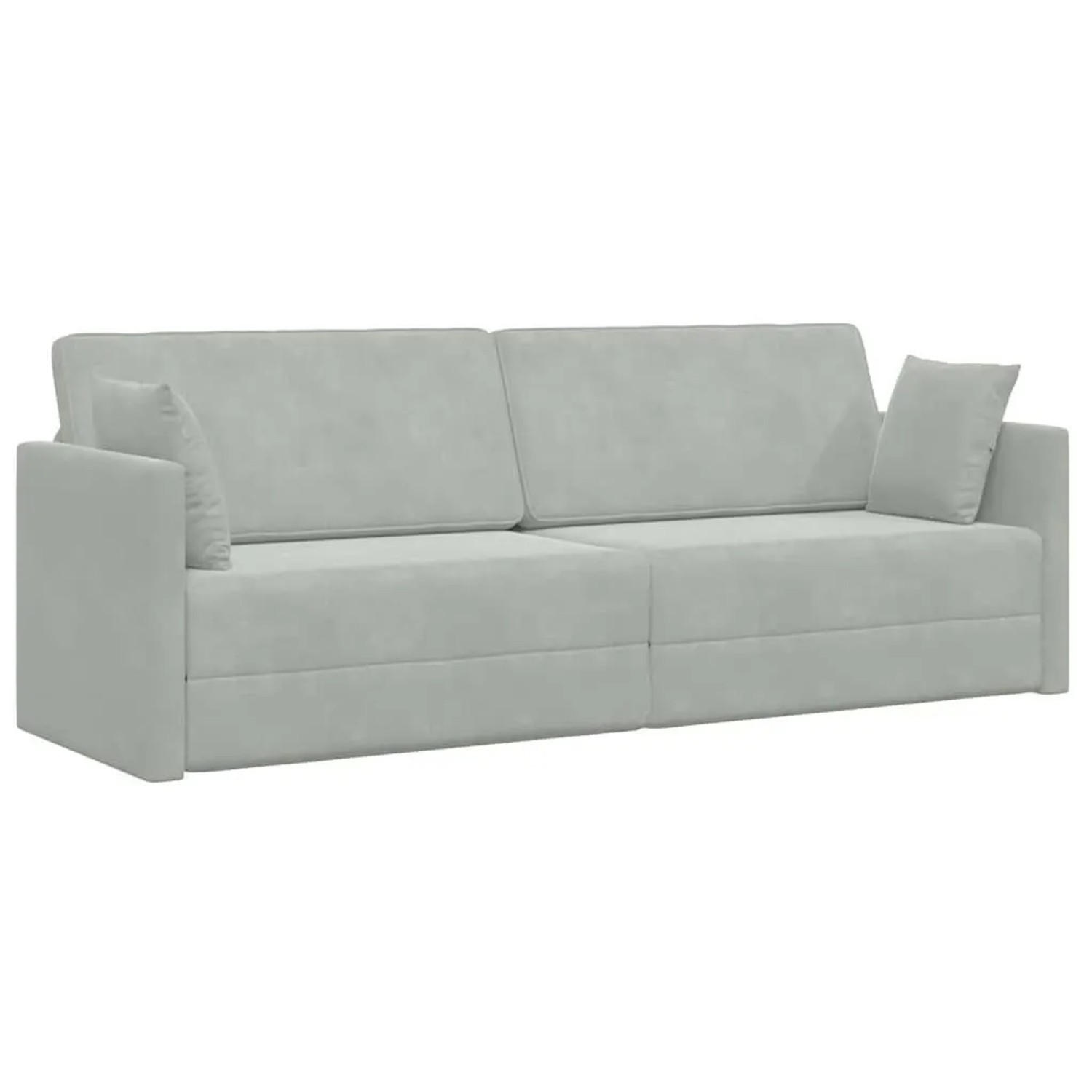 vidaXL Boden-Sofa-Bett 200cm Hellgrau Samt 4106726