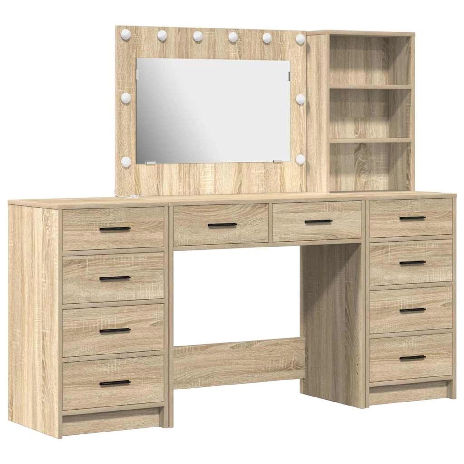 vidaXL Schminktisch 3-Tlg Braun 40 x 41 x 135 cm Holzwerkstoff 3334211 günstig online kaufen