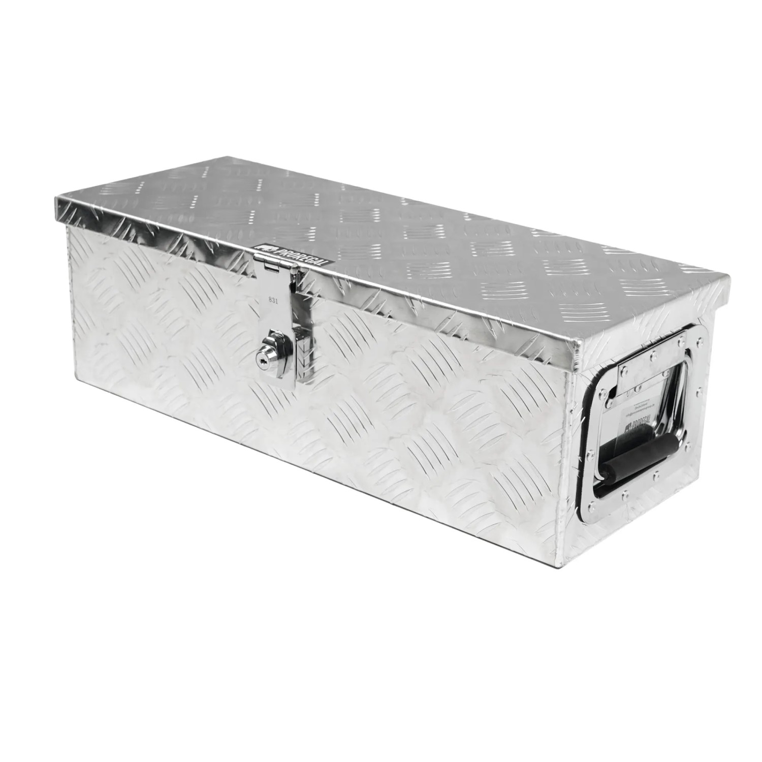 PROREGAL Deichselbox TITAN Für PKW Anhänger Abschließbar Mit Deckel & 2 Schlüsseln HxBxT 19x60x25cm Aluminium Werkzeugkiste Aufbewahrungsbox
