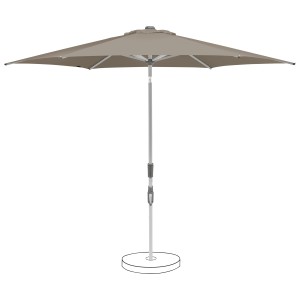 Suncomfort Marktschirm in Taupe hell mit Kurbelmechanik. Sonnenschirm für Garten und Balkon.