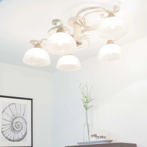 Licht-Erlebnisse Deckenleuchte Metall Glas Shabby E27 Landhaus Stil