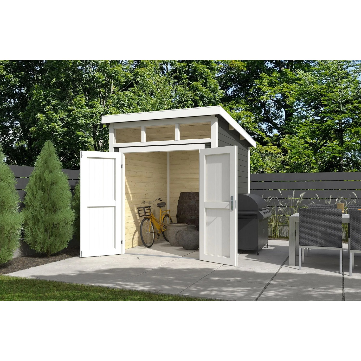 Lasita Gartenhaus Kibo 2 Grau-Grün 200 cm x 250 cm