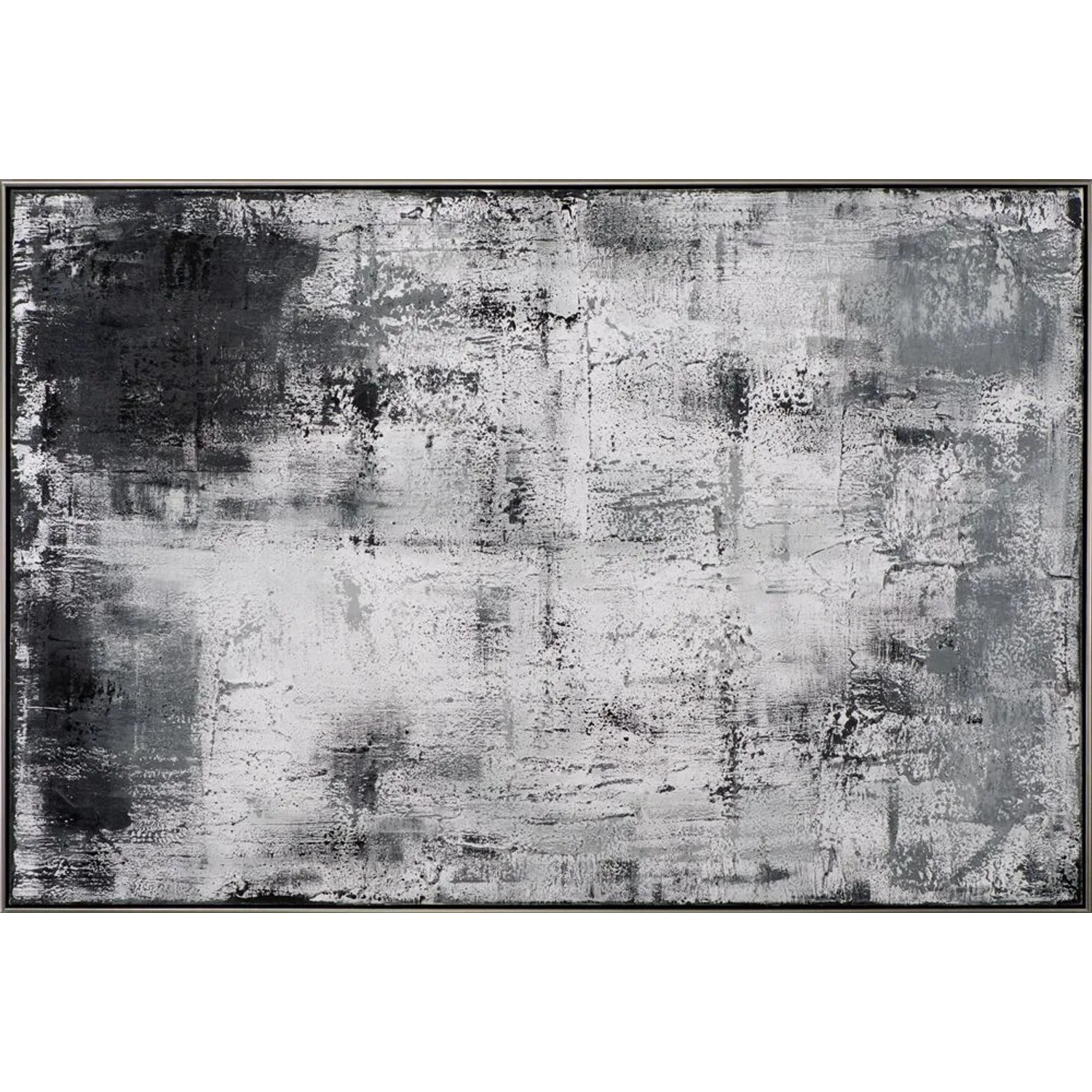 Art Universe Leinwandbild Abstrakt in Schwarz und Weiß 102x152 cm