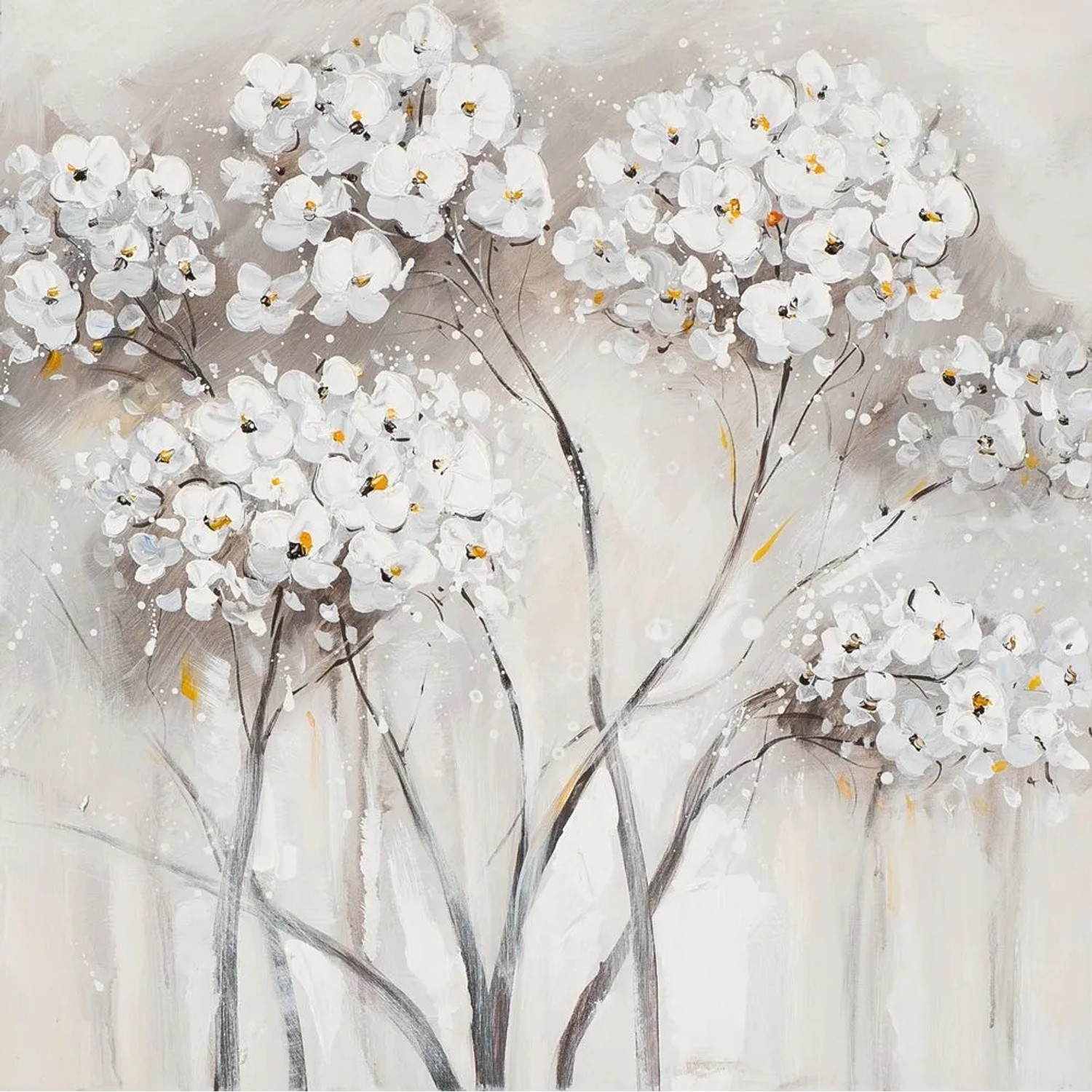 Art Universe Leinwandbild Weiße Hortensien 40 x 40 cm