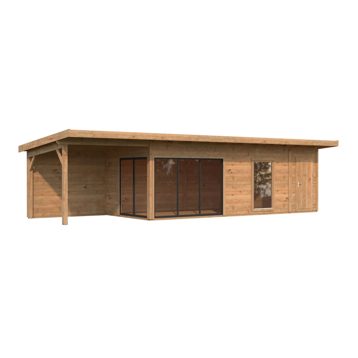 Palmako Holz-Gartenhaus Andrea Slide Plus Pultdach Tauchgrundiert
