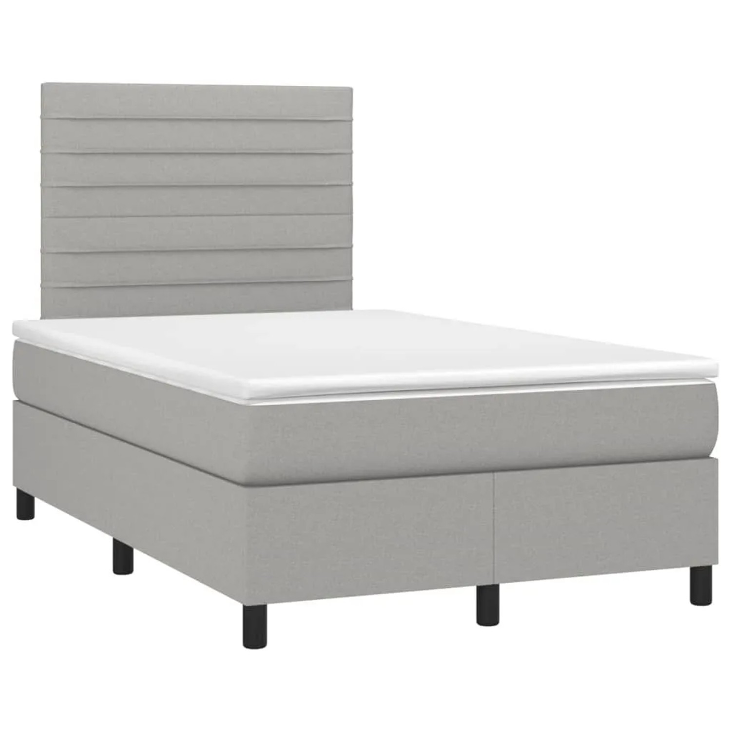 vidaXL Boxspringbett mit Matratze Hellgrau 120x190 cm Stoff 3269888 günstig online kaufen