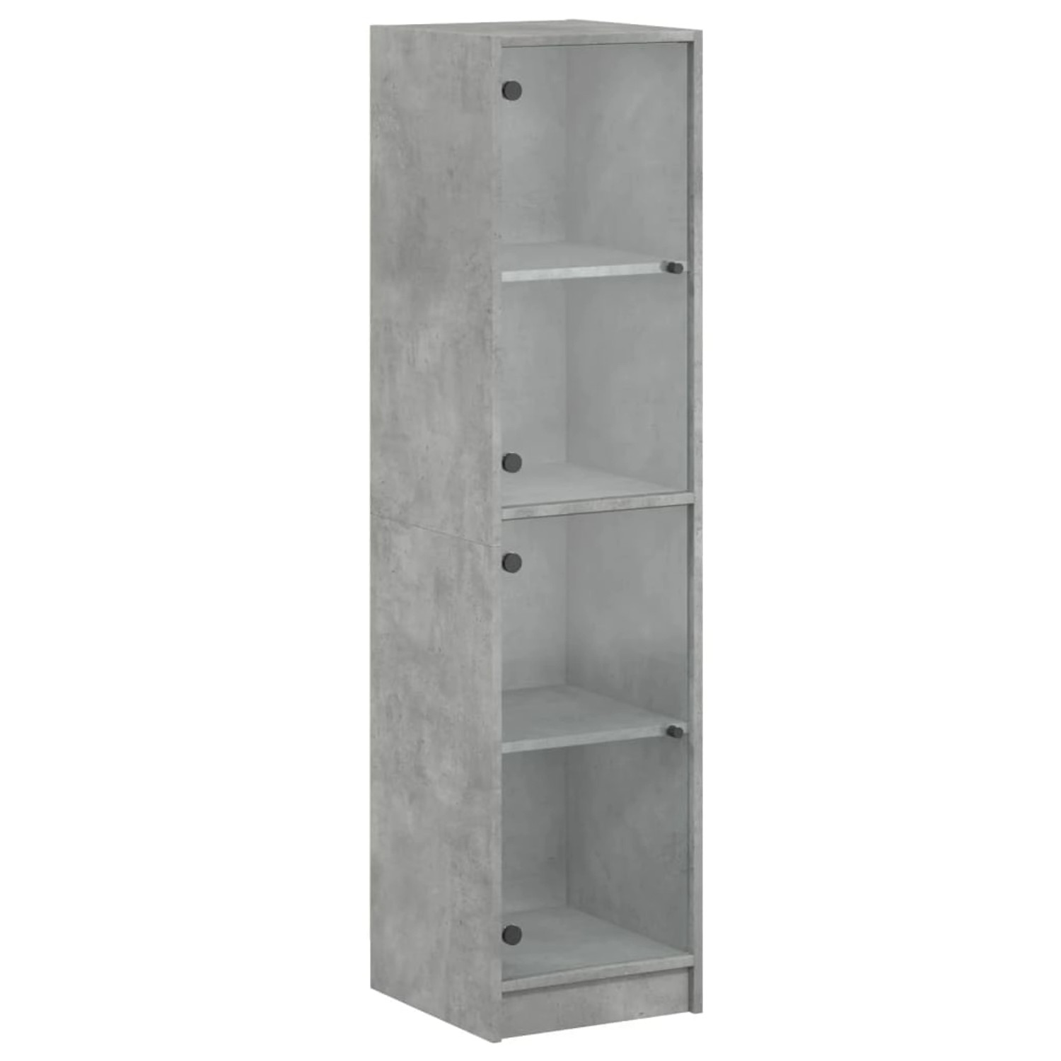 vidaXL Highboard mit Glastüren Betongrau 35x37x142 cm 836437