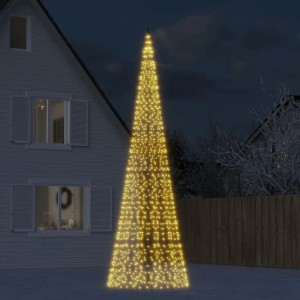 vidaXL LED-Weihnachtsbaum für Fahnenmast 1534 LEDs Warmweiß 500 cm 358116