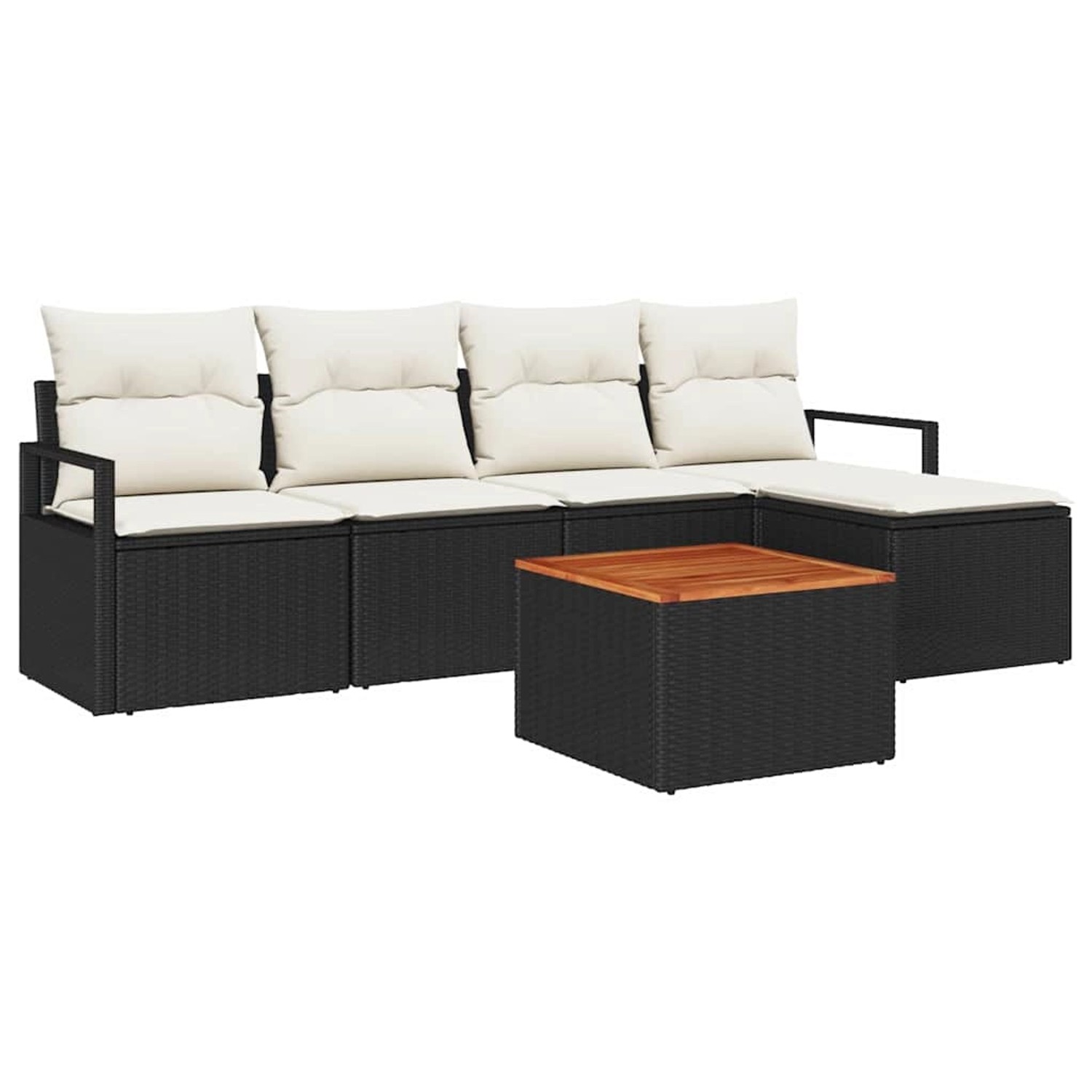 vidaXL Garten-Sofa-Set 6-Tlg Schwarz Weiß 3356360 günstig online kaufen
