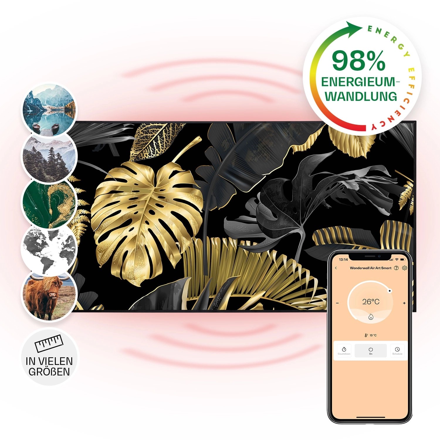 Klarstein Wonderwall Air Art Smart Infrarotheizung Wandinstallation App-Ste günstig online kaufen