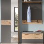 3-teiliges Garderoben-Set Tomaso in Eiche Grau mit Schrank, Paneel und Sitzbank, 175 cm breit.