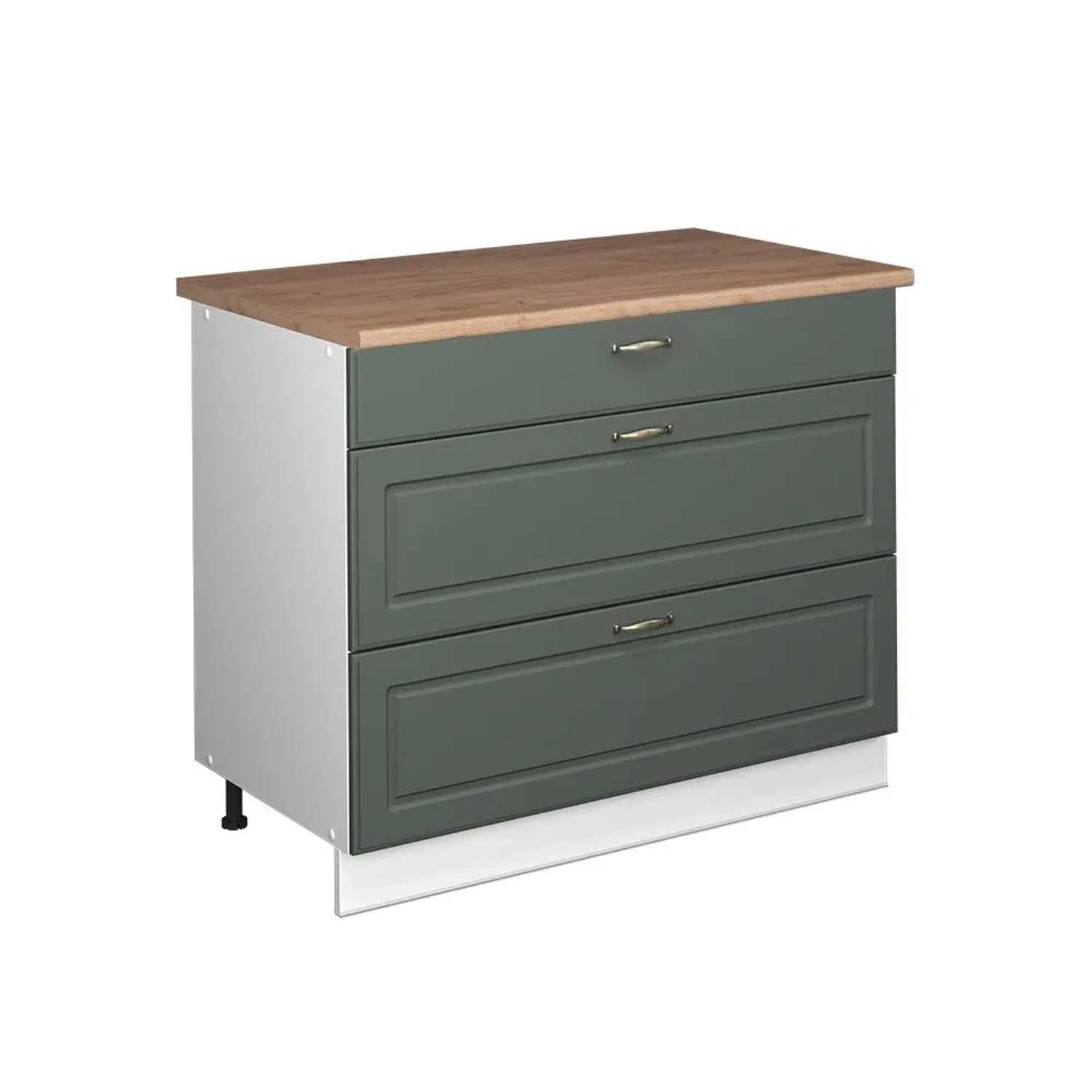 Vicco Küchenunterschrank Fame-Line Grün-Gold Landhaus/Weiß 100 x 82 AP Eiche Art Nr 61992