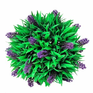 furnicato Buchsbaumkugel mit Lavendel, 2er Set, künstliche Pflanze, 28 cm Durchmesser.