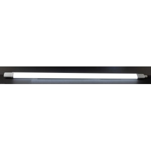 Weiße REV Ritter LED Feuchtraumleuchte SuperSlim, 70 cm, für Innen- und Außenbereiche.