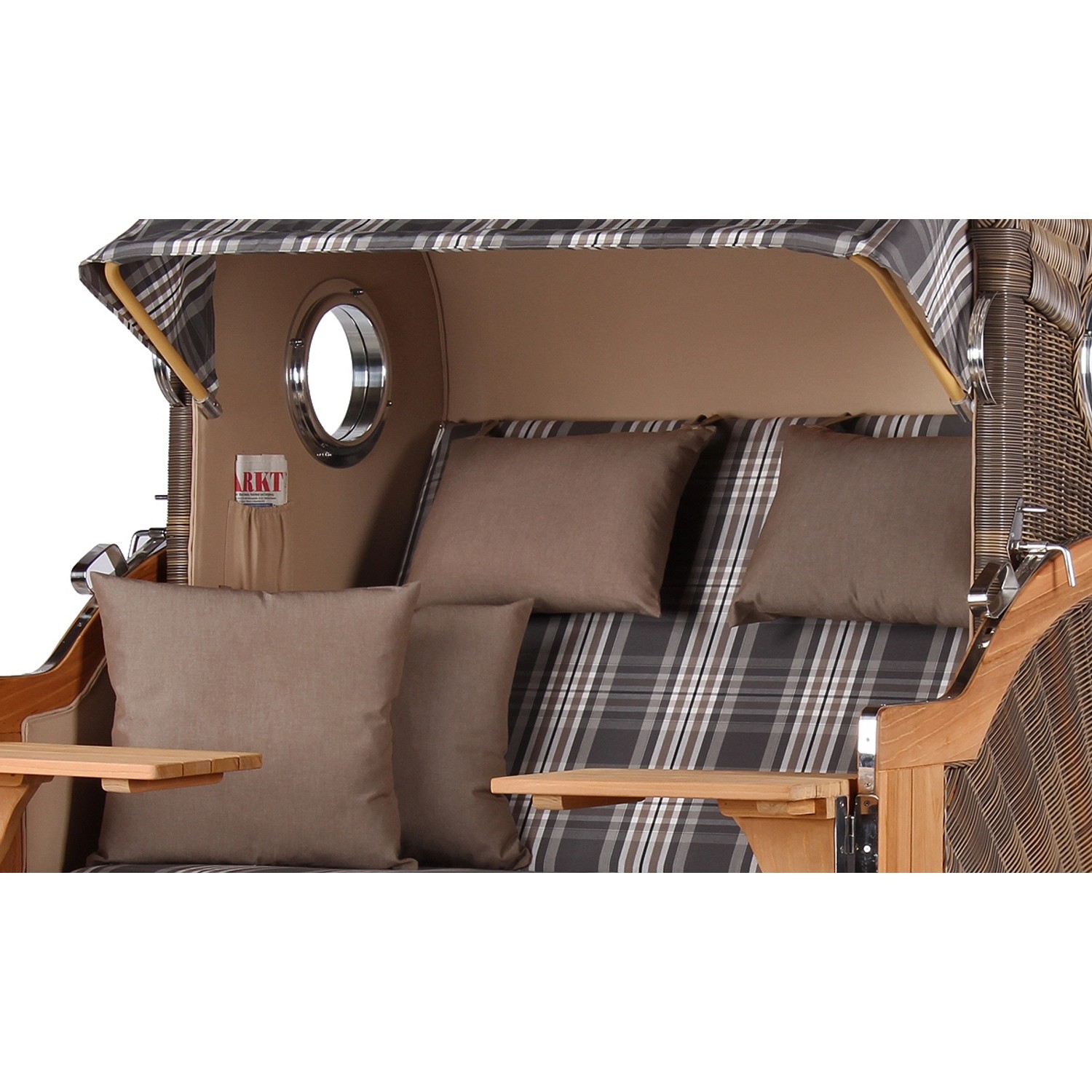 GarWoh Strandkorb Rantum Grande Teak PE Grey Dessin 522 kaufen bei OBI