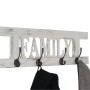 Weiße MCW Wandgarderobe "Family" im Shabby-Look mit 4 Doppelhaken.