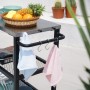 Taino Netis Grillwagen mit Edelstahlplatte, Rollen und Haken für Grillzubehör. Ideal für Balkon, Garten oder Terrasse.