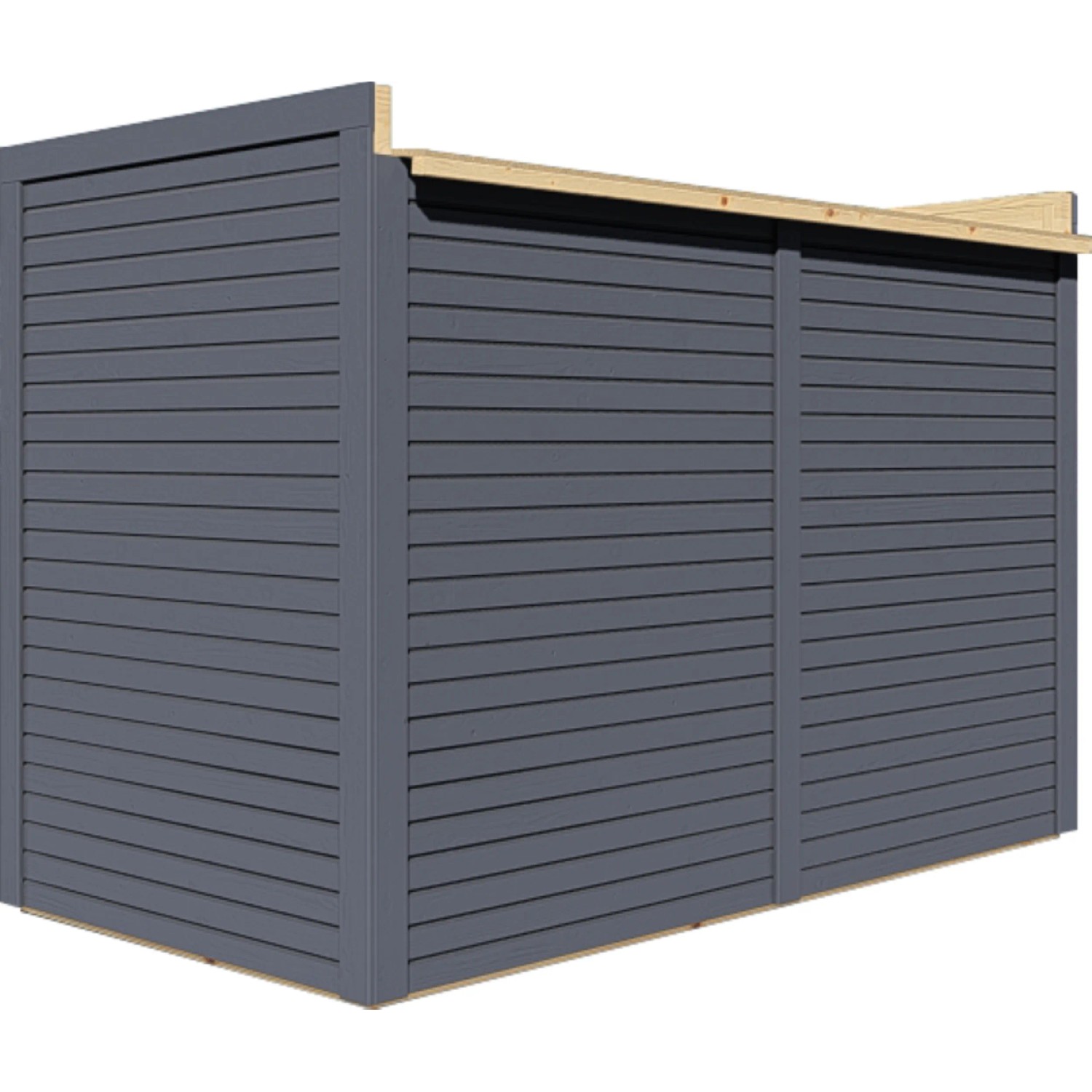 Anthrazitfarbener Bertilo Gartenschrank Box Bike aus FSC®-Holz, 103x207 cm.