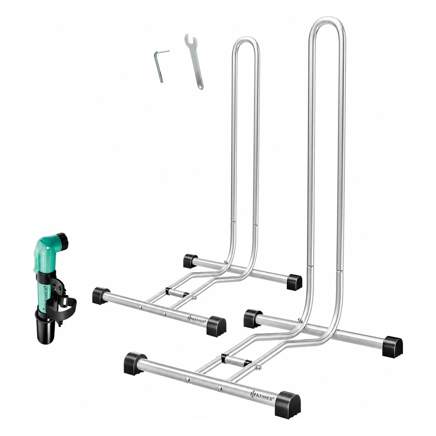 KESSER Fahrradständer Freistehend für Reifen Bis 65 mm Silber 2er Set