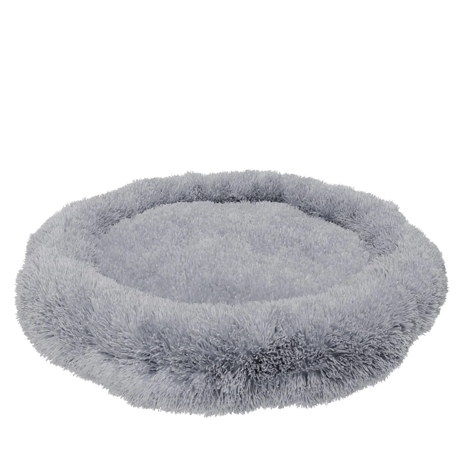 Graues Benno Hundebett Balu Donut, 60x60x16 cm, weiches Kissen für kleine bis mittelgroße Hunde.