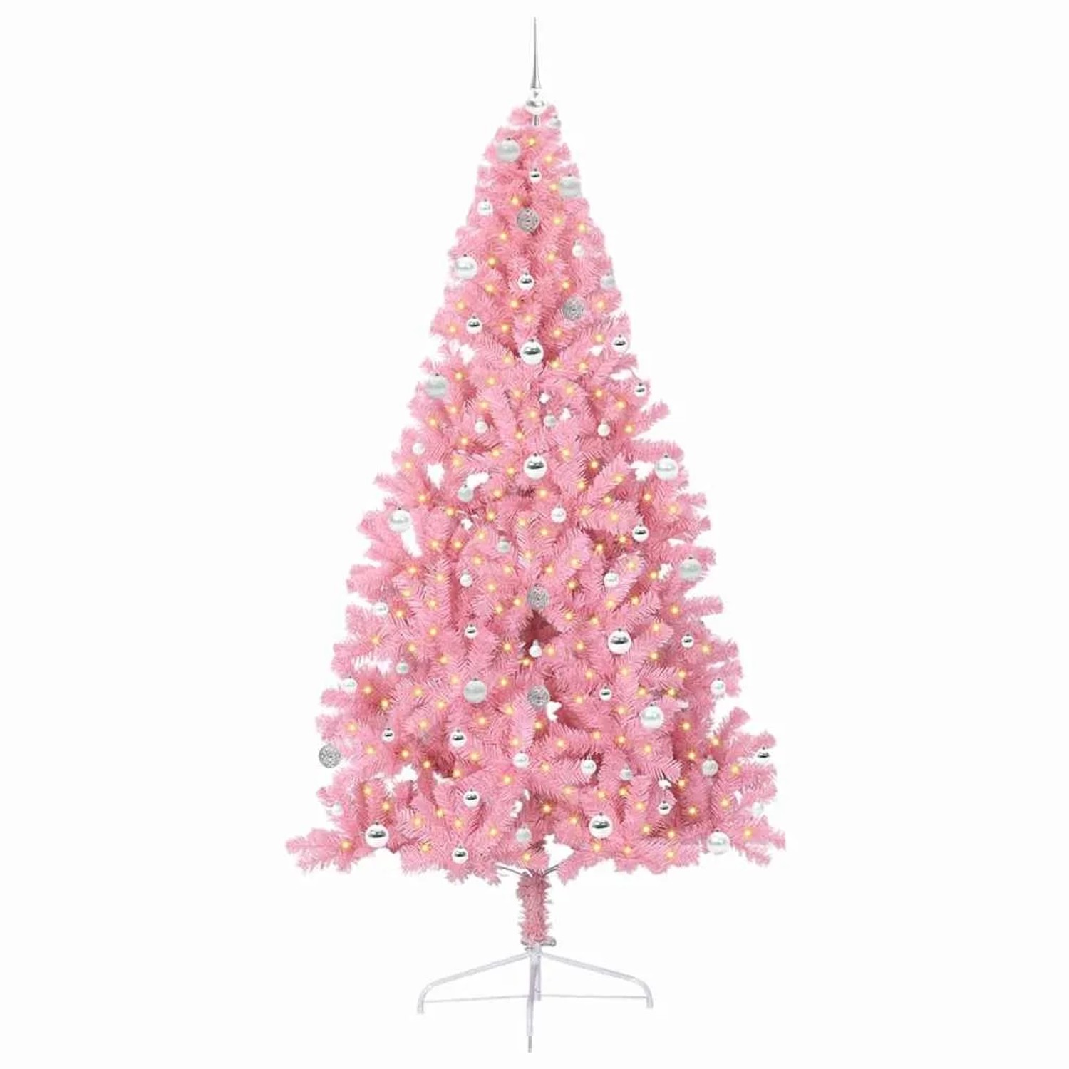 vidaXL Künstlicher Vorbeleuchteter Weihnachtsbaum Rosa 240 cm PVC 3397107
