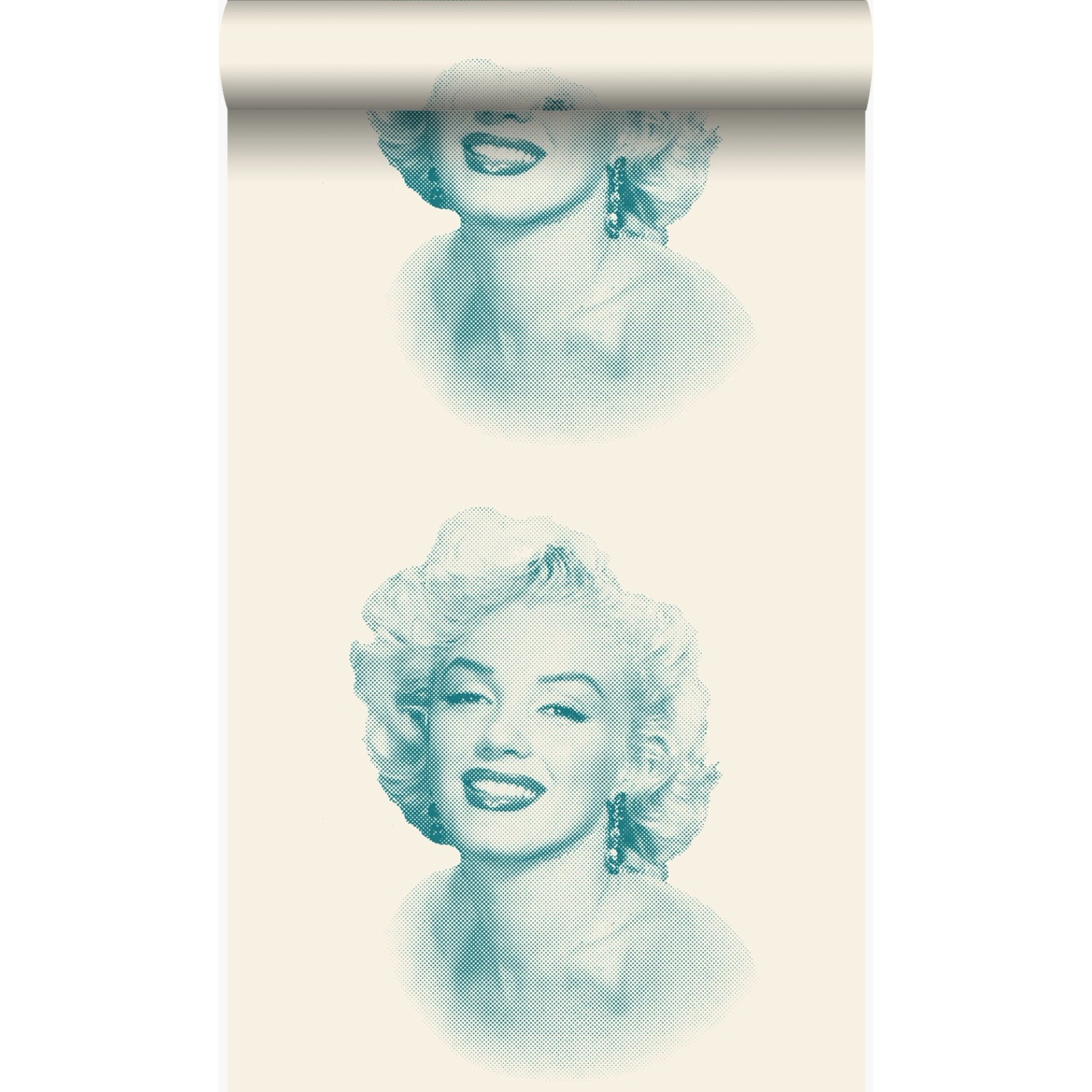 Origin Wallcoverings Tapete Marilyn Monroe Weiß und Türkis 53 cm x 10.05 m günstig online kaufen