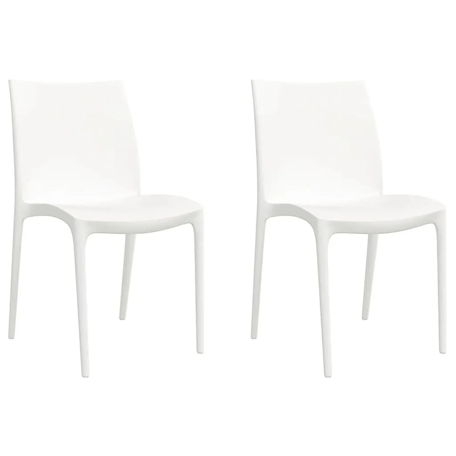 Furnicato Gartenstühle 2 Stk Weiß 50x46x80 Cm Polypropylen