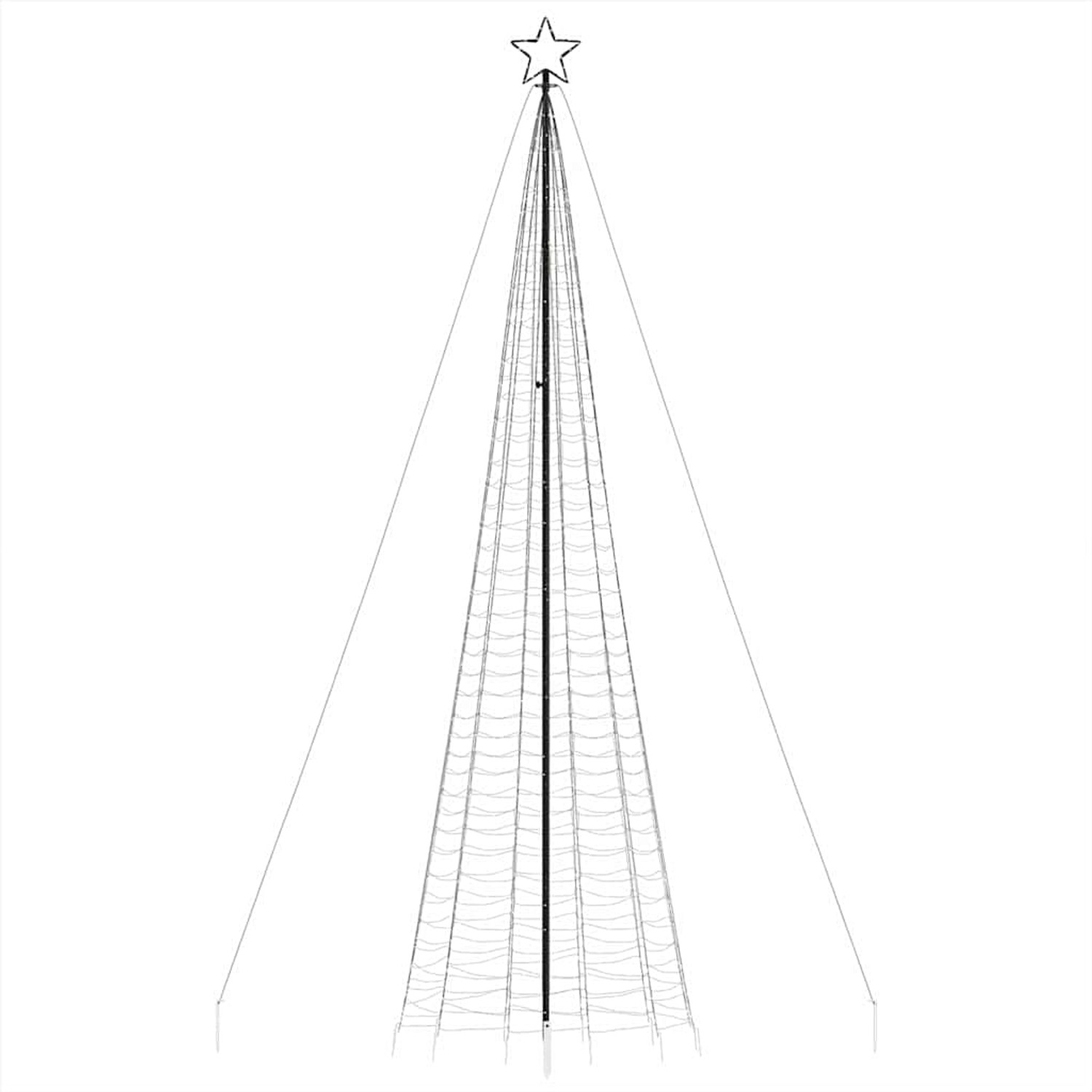 vidaXL LED Weihnachtsbaum mit Erdspießen 1534 LEDs Blau 500 cm 4016406