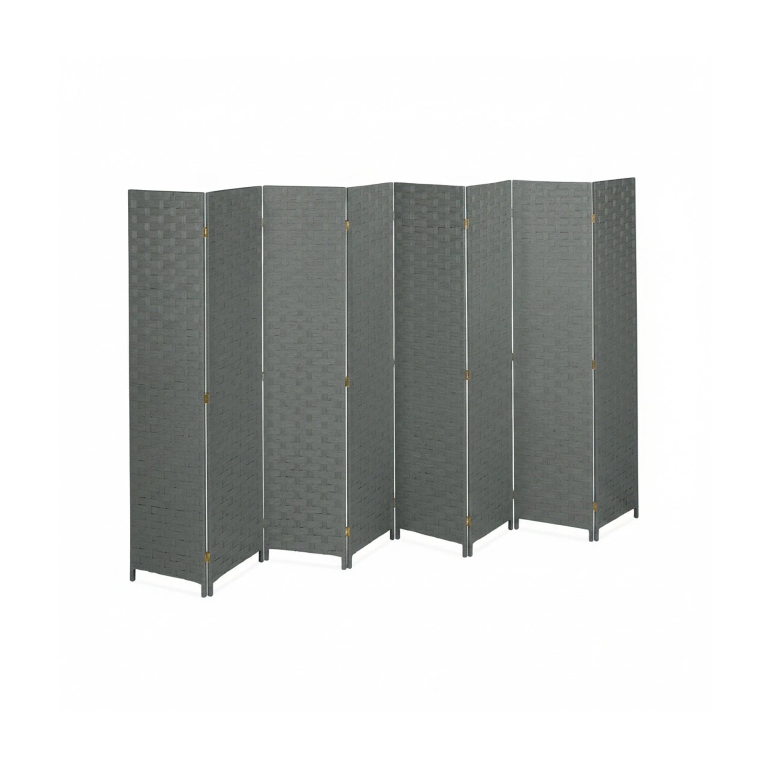 Relaxdays Paravent Holz Grau 8-teilig Faltbar 170 cm x 320 cm x 2 cm