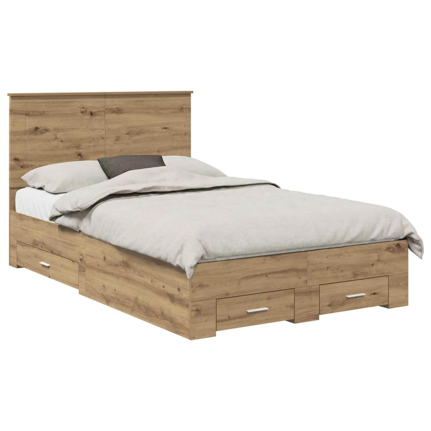 vidaXL Bettrahmen Artisan-Eiche 135 x 190 cm Holzwerkstoff 3409666