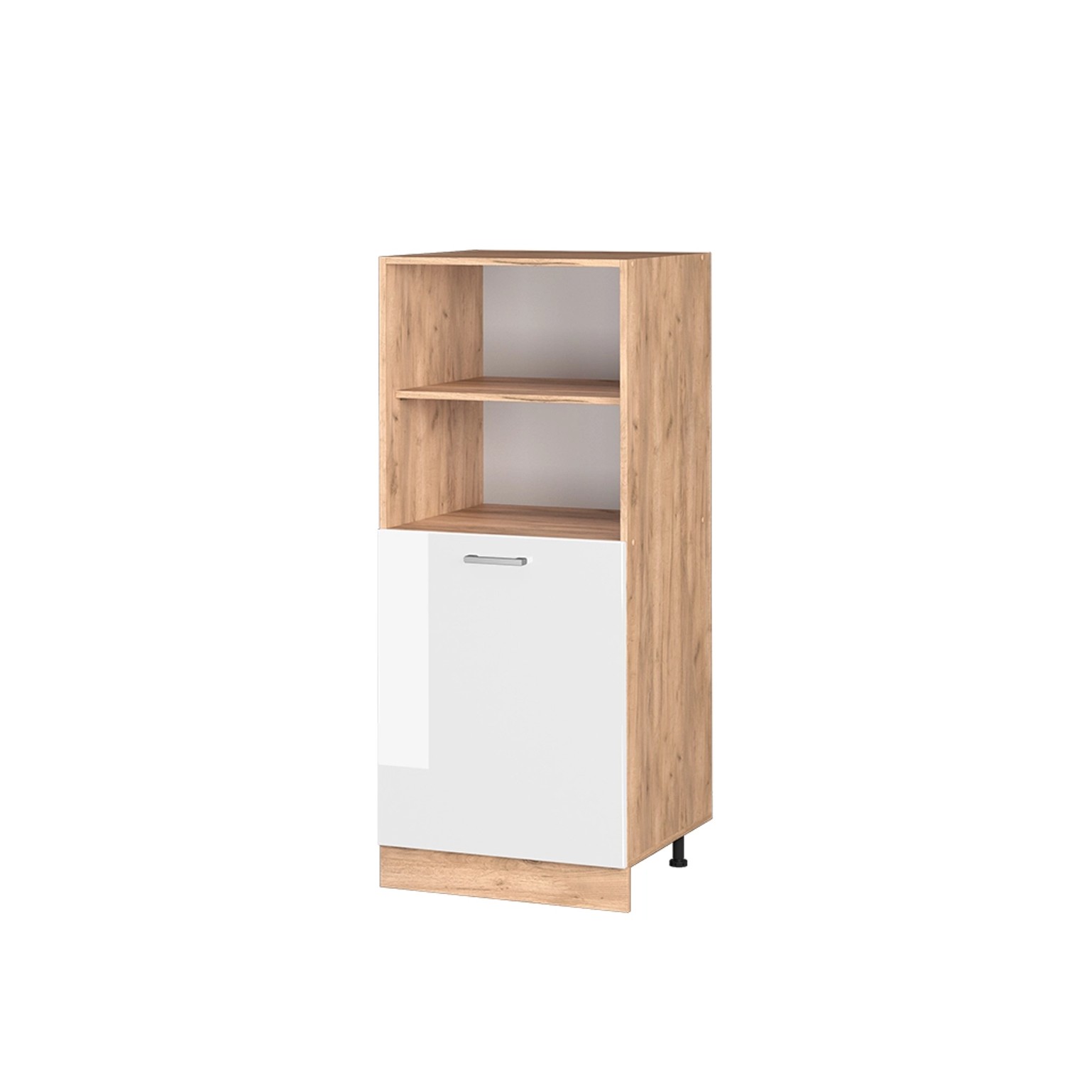 Vicco Herdumbauschrank R-Line Herdschrank Weiß Hochglanz/Goldkraft Eiche 60 cm